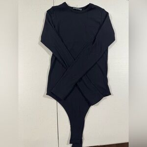 Brandy Melville Black Ribbed Bodysuit
